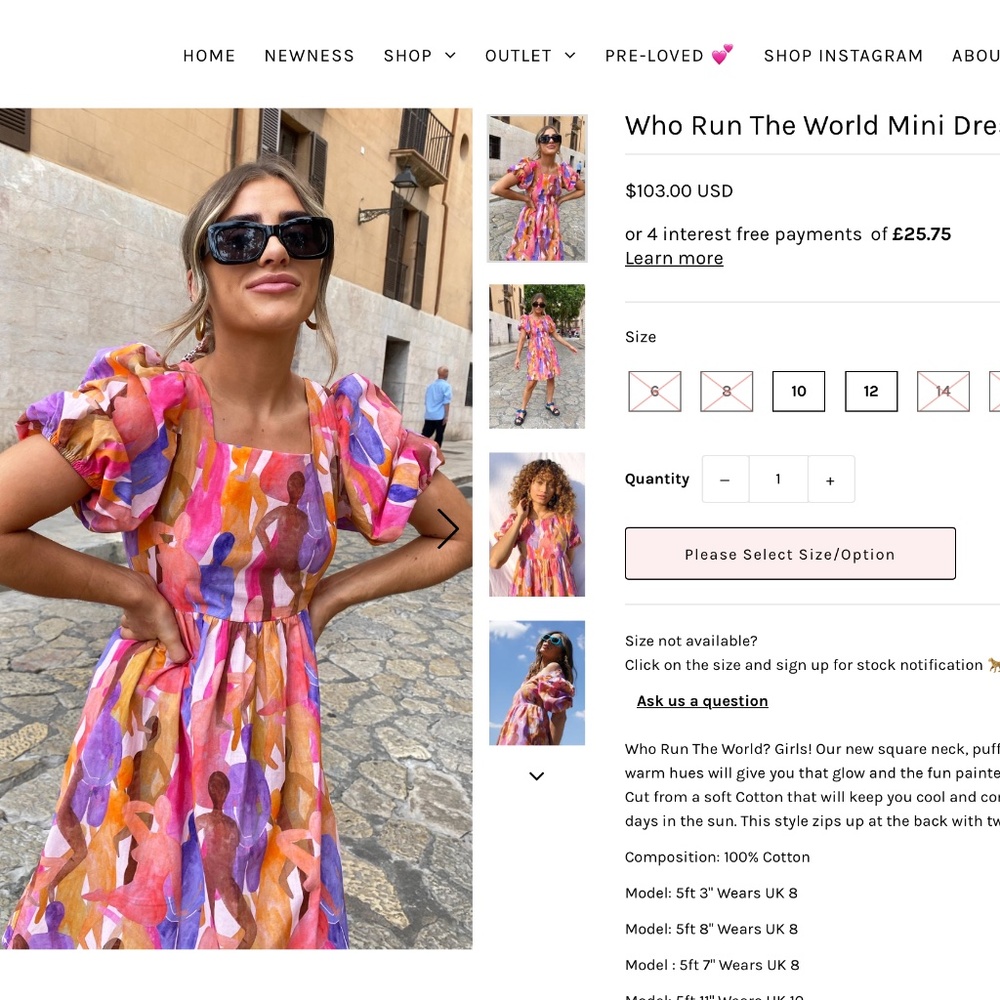 Never Fully Dressed Who Run the World mini dress
